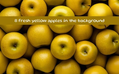Fresh yellow apples in the background