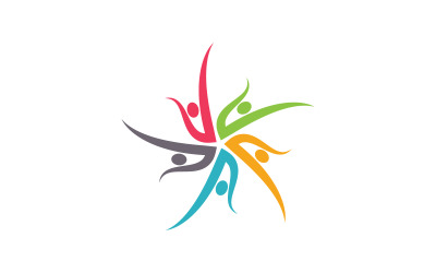 Logo-Designvorlage für die gegenseitige Hilfe und Pflege der sozialen Gemeinschaft, v.22