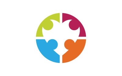 Logo-Designvorlage für die soziale Gemeinschaft zur gegenseitigen Hilfe und Pflege, v.1