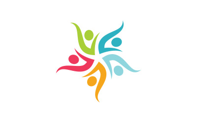 Logo-Designvorlage für die soziale Gemeinschaft zur gegenseitigen Hilfe und Pflege v.33