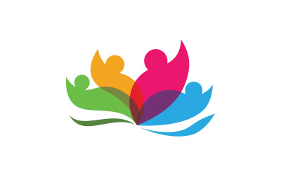 Logo-Designvorlage für die soziale Gemeinschaft zur gegenseitigen Hilfe und Pflege v.9