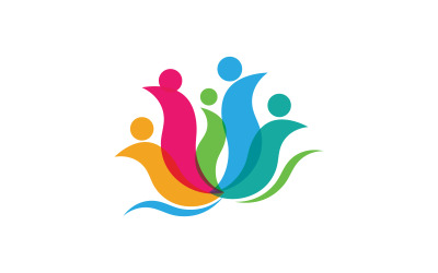 Mutual help care social Community Logo design template v.10