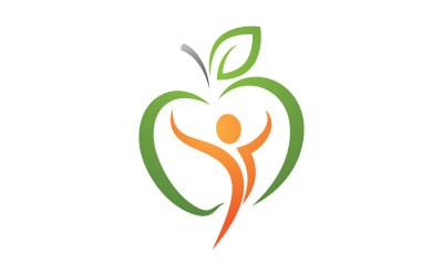 Healthy apple Nutrition vector design icon illustration v.5