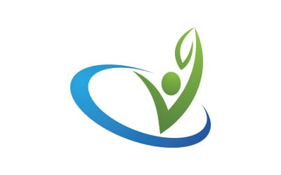 Human character Healthy logo sign illustration vector design v.12