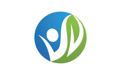 Human character Healthy logo sign illustration vector design v.17