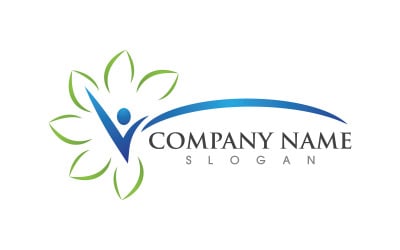 Human character Healthy logo sign illustration vector design v.20