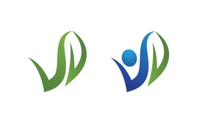 Human character Healthy logo sign illustration vector design v.2