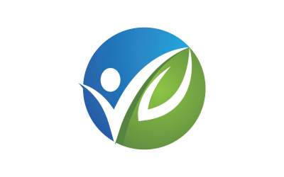 Ilustración de signo de logotipo de carácter humano saludable diseño vectorial v.16