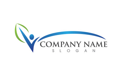 Ilustración de signo de logotipo de carácter humano saludable diseño vectorial v.19
