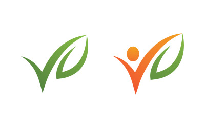 Ilustración de signo de logotipo de carácter humano saludable diseño vectorial v.1