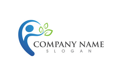 Ilustración de signo de logotipo de carácter humano saludable diseño vectorial v.26