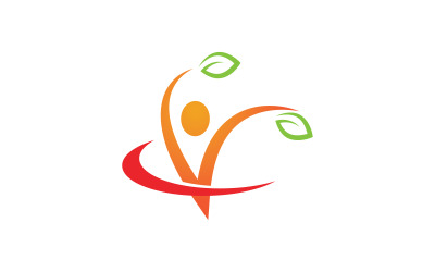 Ilustración de signo de logotipo de carácter humano saludable diseño vectorial v.27