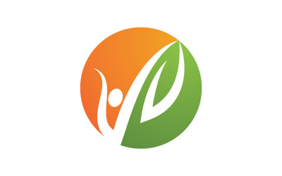 İnsan karakteri Sağlıklı logo işareti illüstrasyon vektör tasarımı v.18