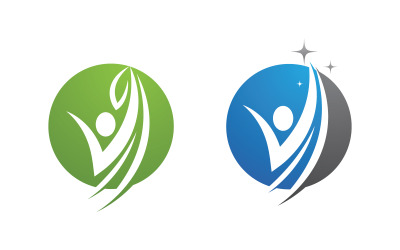 İnsan karakteri Sağlıklı logo işareti illüstrasyon vektör tasarımı v.9
