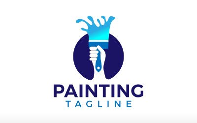 Logo creativo per pennello da pittura Logo per pittura di case Logo per pittore tuttofare