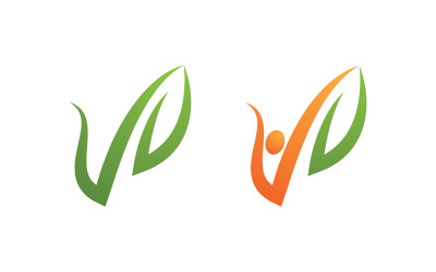 Menschlicher Charakter Gesundes Logo-Zeichen-Illustrationsvektordesign v.3