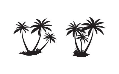Palma z falą słoneczną, letnia plaża, szablon logo v.1