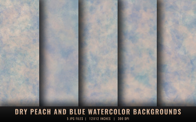 Dry Peach and Blue Watercolor Backgrounds