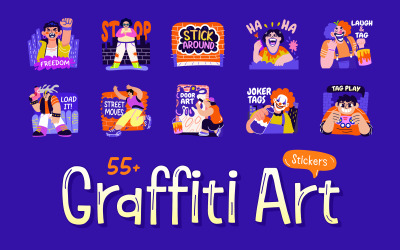Graffiti kunst stickers set
