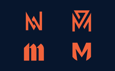 Letter M logo design template elements 14
