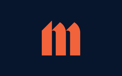 M harfi logo tasarım şablonu öğeleri 5