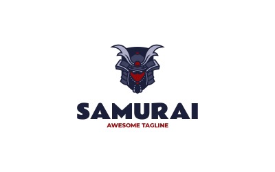 Samuray Basit Maskot Logosu 3