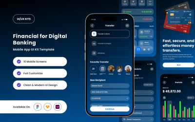Adave – набір інтерфейсу додатка Fintech і Banking