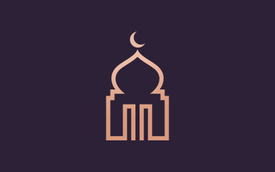 Islamitische Moskee Logo Vector Sjabloonontwerp 6