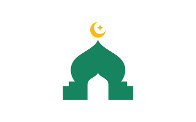 Modello di progettazione del logo vettoriale della moschea islamica 11