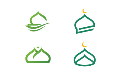 Modello di progettazione del logo vettoriale della moschea islamica 15