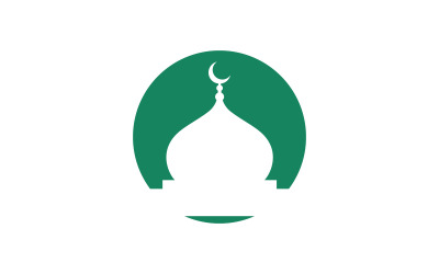 Modello di progettazione del logo vettoriale della moschea islamica 2