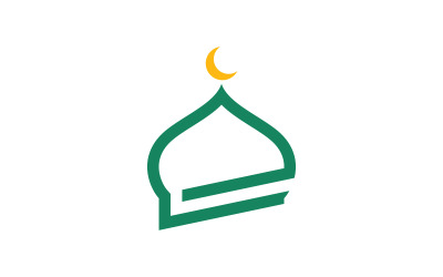 Modello di progettazione del logo vettoriale della moschea islamica 7