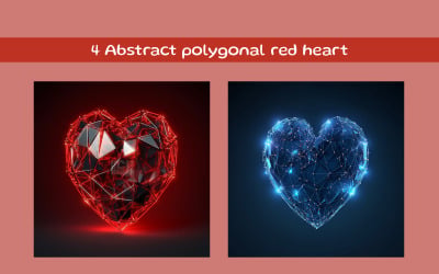 Abstract polygonal red heart