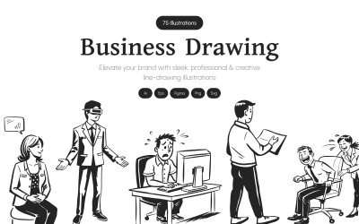 Business Drawing Illustration Set