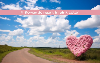 Coeur romantique de couleur rose