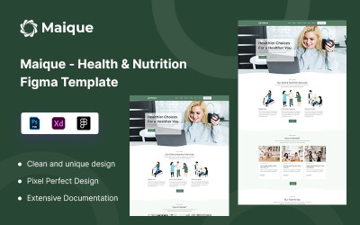 Marque Health &amp;amp; Natutrition Figma Şablonu