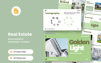 Guia de branding imobiliário elegante - Google Slides