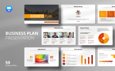 Professionele Business Plan Keynote Template - Creatieve en bewerkbare presentatiesjabloon