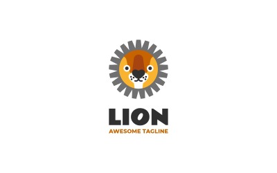 Logo mascotte semplice del leone 3