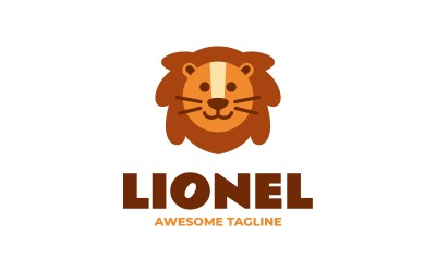 Logotipo de la mascota simple Lionel