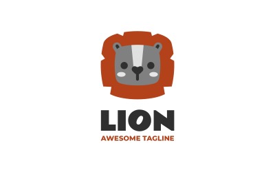 Löwe, Einfaches, Maskottchen, Logo, 4