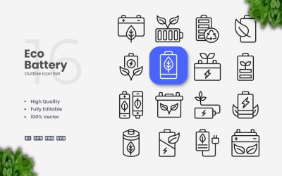 Набор иконок для контура 16 Eco Battery