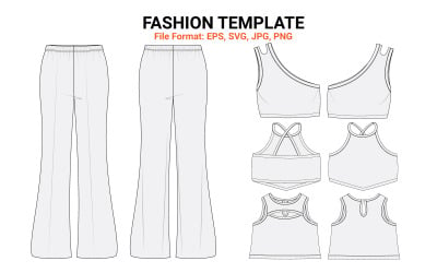 Pantalon de pyjama pour femme avec hauts Dessin technique Modèle de chaussures plates de mode