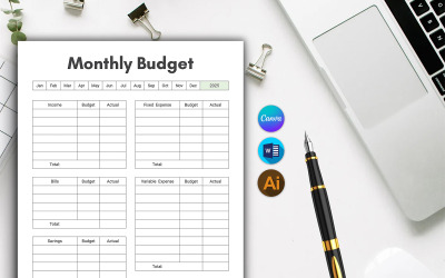 Planificateur de budget mensuel Canva