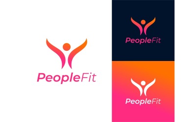 Abstraktes glückliches Menschenlogo