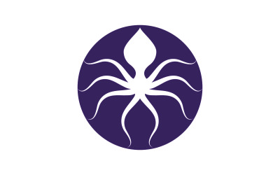 Ahtapot vektör simgesi Logo illüstrasyon tasarım şablonu v.8