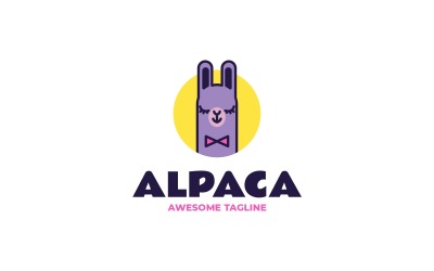 Alpaca Eenvoudig Mascotte Logo 2