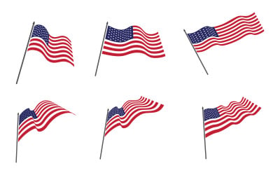 Bandiera americana icona vettoriale illustrazione design modello v.12