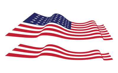 Bandiera americana icona vettoriale illustrazione design modello v.14