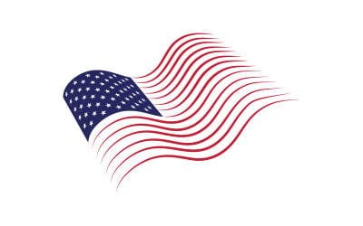 Bandiera americana icona vettoriale illustrazione design modello v.15